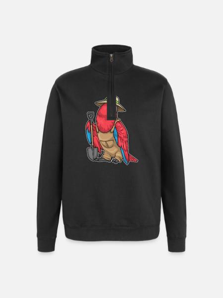 Parrot Gardener Shovel Garden - Quarter-Zip Sweatshirt - black