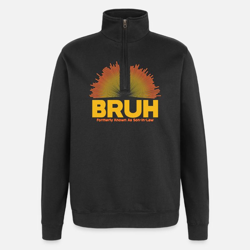Bruh Sunburst Logo - Gendre - Sweat à zip 1/4 - noir