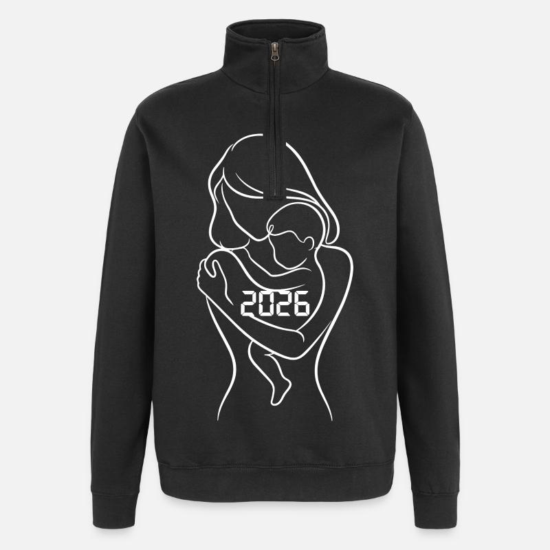 Maman 2026 – Lien unique - Sweat à zip 1/4 - noir