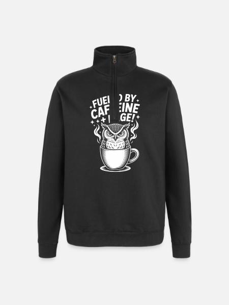Coffee Sayings Caffeine Funny Coffee Gift - Quarter-Zip Sweatshirt - black