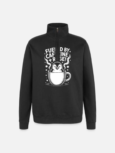 Coffee Sayings Caffeine Funny Coffee Gift - Quarter-Zip Sweatshirt - black