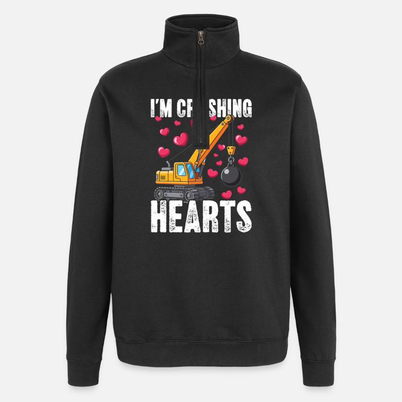 Herzzerquetschender Kranich - Quarter-Zip-Sweatshirt - Schwarz
