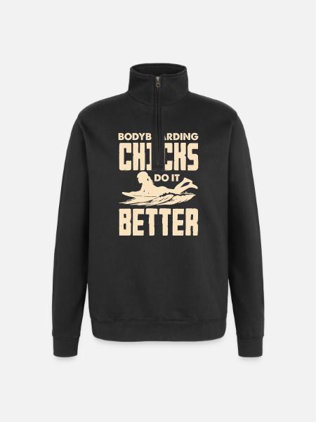 Surfing Surfboarder Bodyboarder - Quarter-Zip Sweatshirt - black