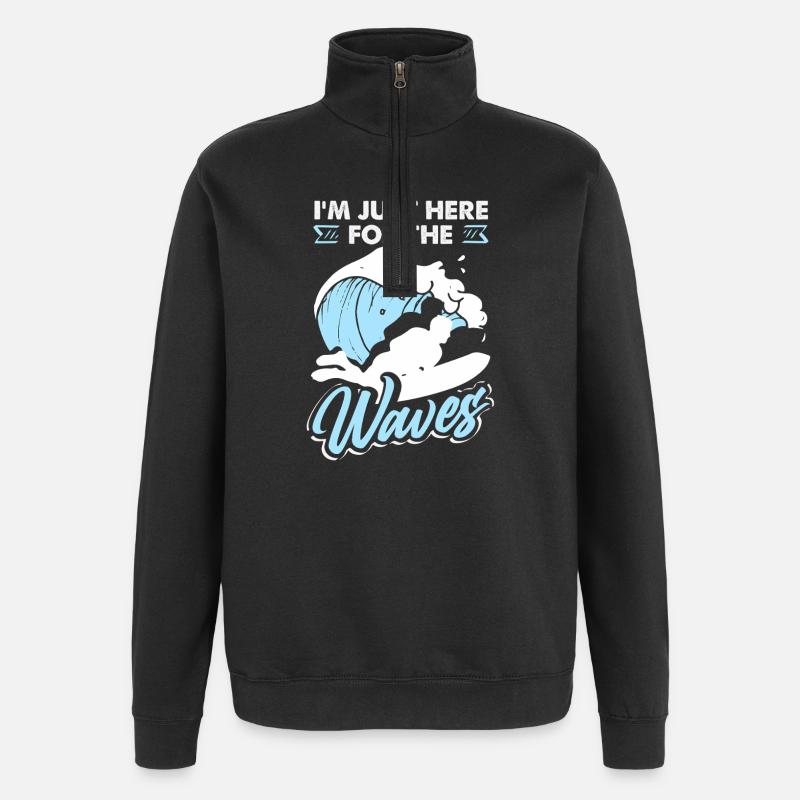 Surfeur Surfeur Bodyboarder - Sweat à zip 1/4 - noir