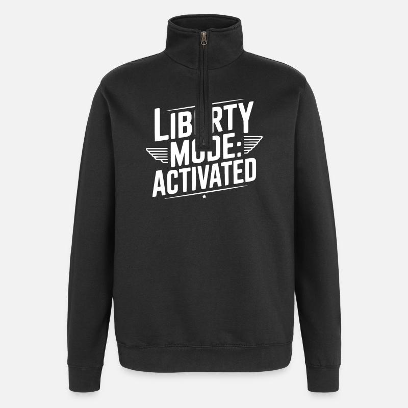 Liberty Mode: Activated - Quarter-Zip Sweatshirt - black