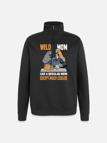 Schweißer Spruch Geschenke Für Metallbauer - Quarter-Zip-Sweatshirt - Schwarz