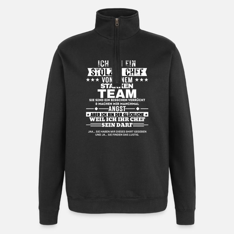 Fier patron d’une équipe solide - Sweat à zip 1/4 - noir