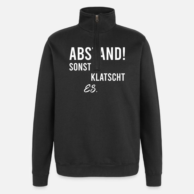 Distance otherwise it will clap - Quarter-Zip Sweatshirt - black