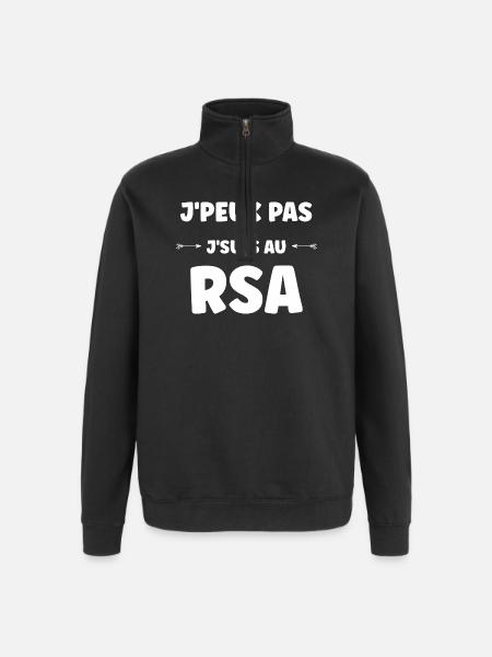 Jpeux pas j'suis au RSA - Sweat à zip 1/4 - noir