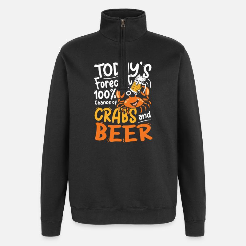 Krebs und Bier Vorhersage Design - Quarter-Zip-Sweatshirt - Schwarz