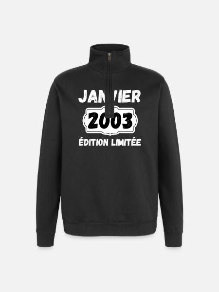 Janvier 2003 Édition Limitée Anniversaire - Sweat à zip 1/4 - noir