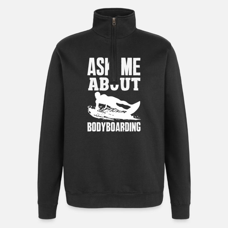 Surfeur Surfeur Bodyboarder - Sweat à zip 1/4 - noir