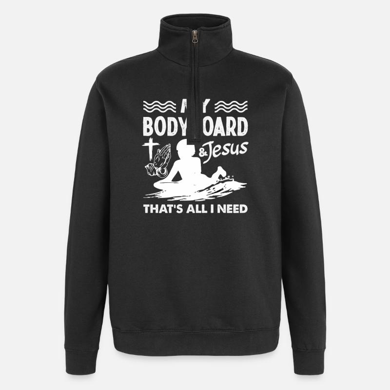 Surfen Surfboarder Bodyboarder - Quarter-Zip-Sweatshirt - Schwarz