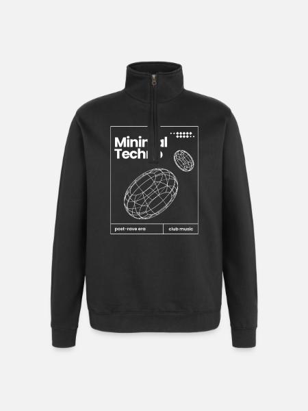 Minimal Techno music Spheres design - Quarter-Zip Sweatshirt - black