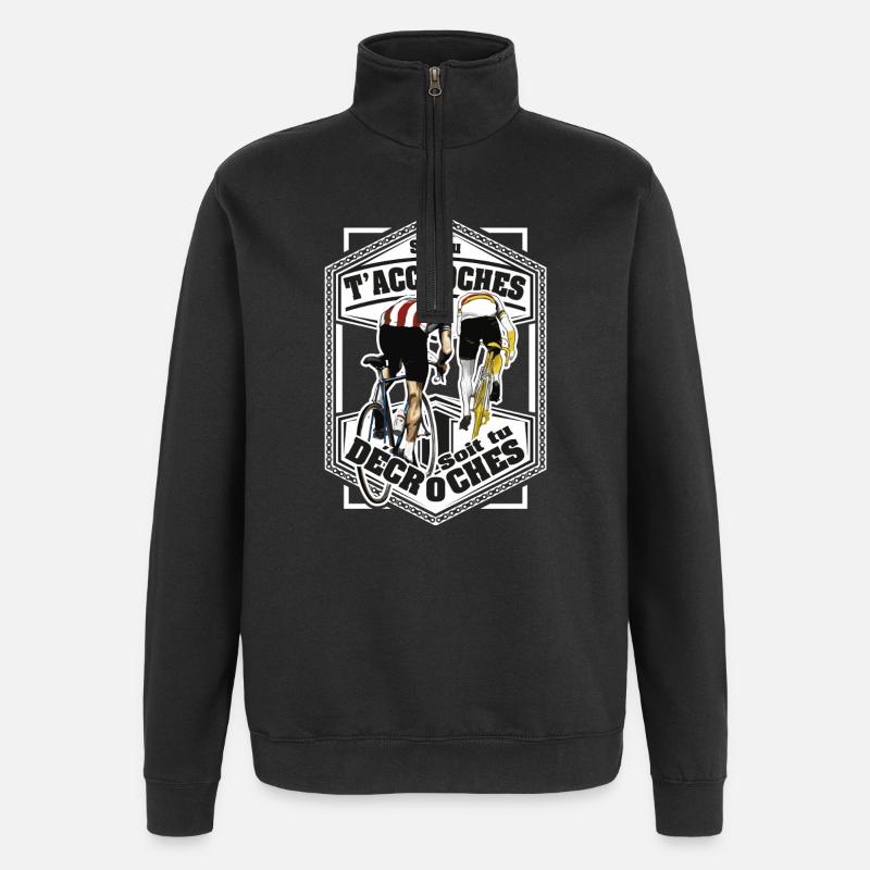 Hooks or Stalls Cycling - Quarter-Zip Sweatshirt - black