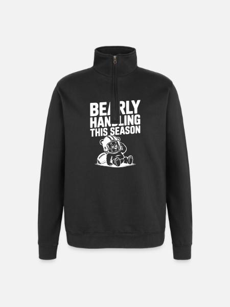 Bearly Handling This Season - Quarter-Zip Sweatshirt - black