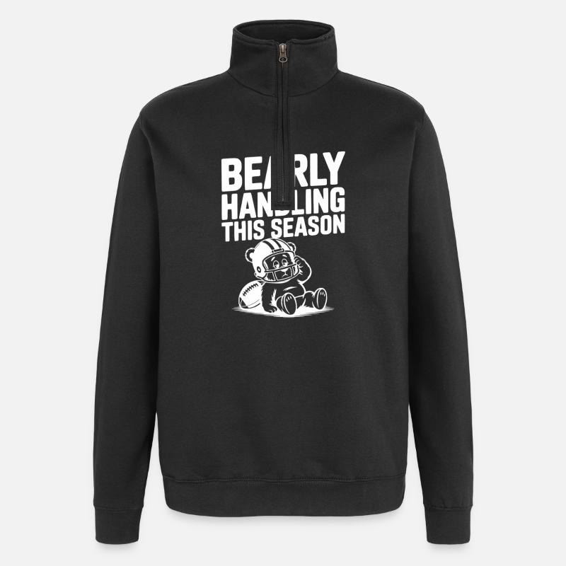 Bearly Handling This Season - Quarter-Zip Sweatshirt - black