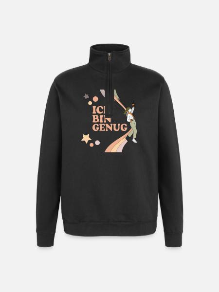 Ich bin Genug – Pastell Regenbogen Held - Quarter-Zip-Sweatshirt - Schwarz