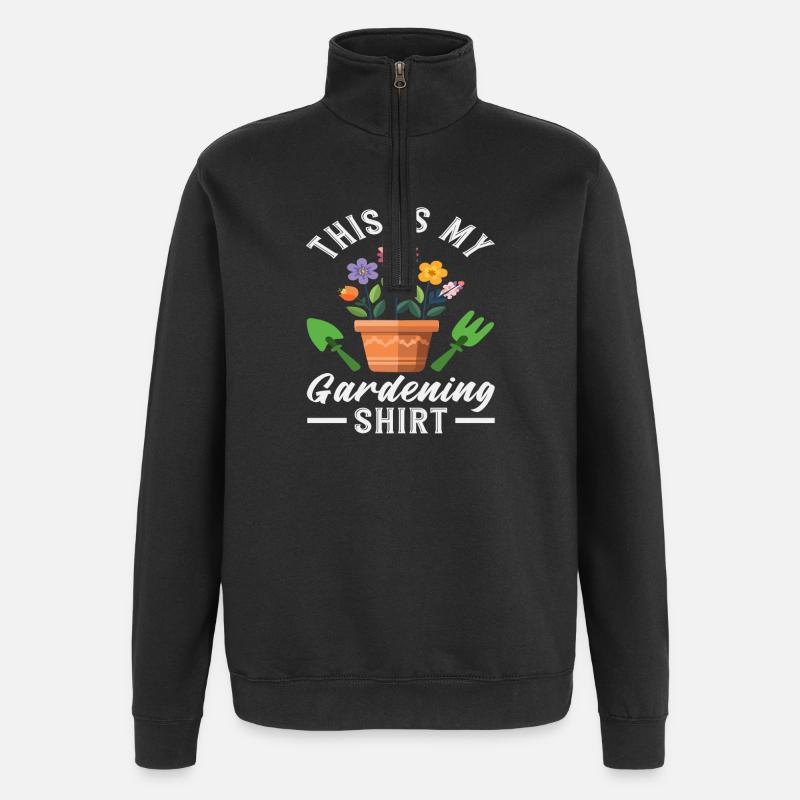 Succulente amoureuse des plantes. Voilà - Sweat à zip 1/4 - noir