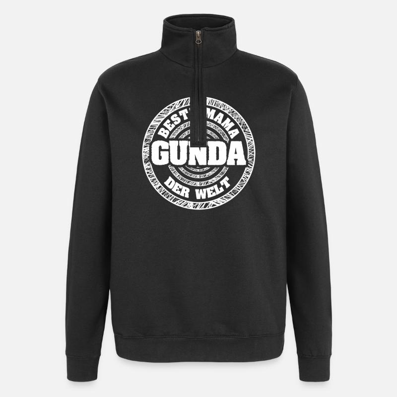 Gunda als Mutter - Quarter-Zip-Sweatshirt - Schwarz