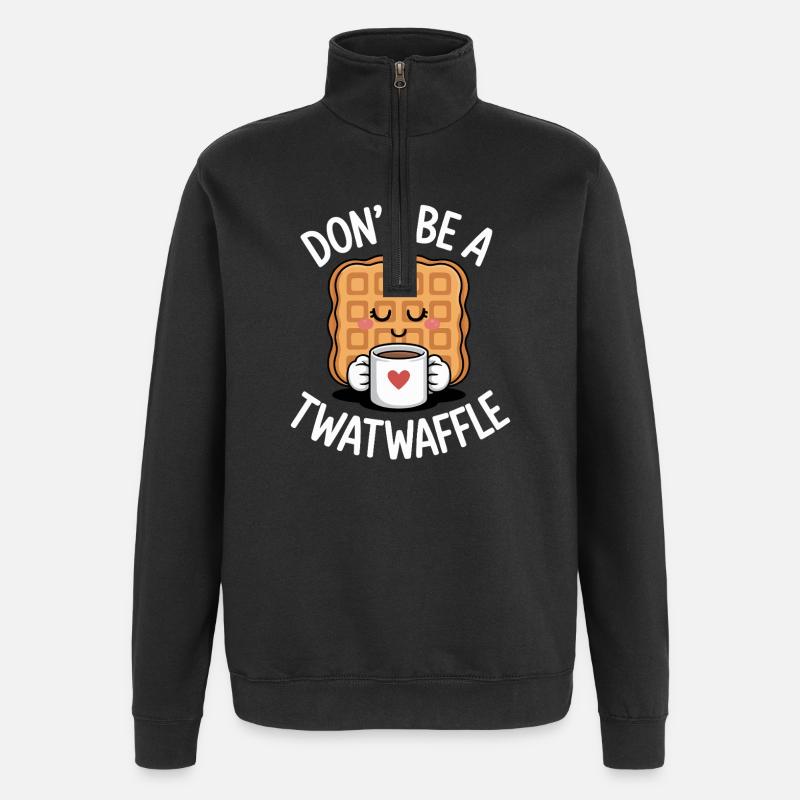 Don't Be A Twatwaffle - Quarter-Zip Sweatshirt - black