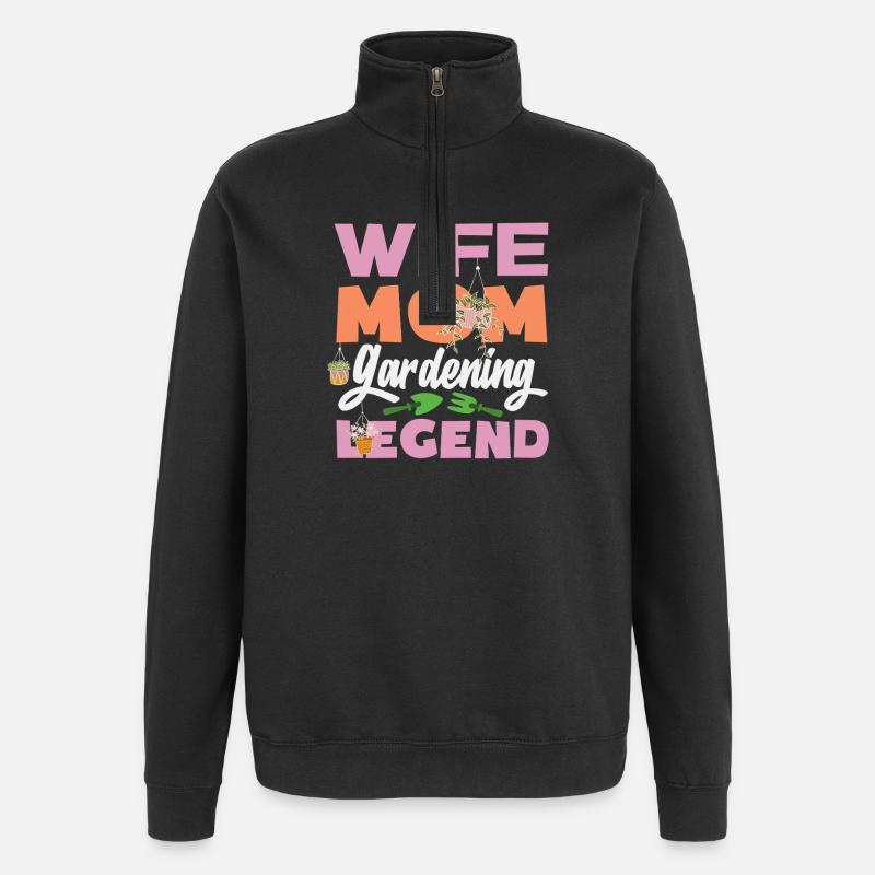 Épouse Mère Légende du jardinage - Sweat à zip 1/4 - noir