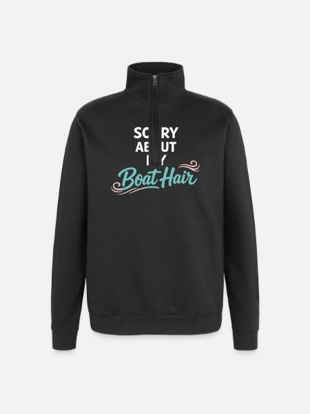 Sea hairs don't care about - Quarter-Zip Sweatshirt - black