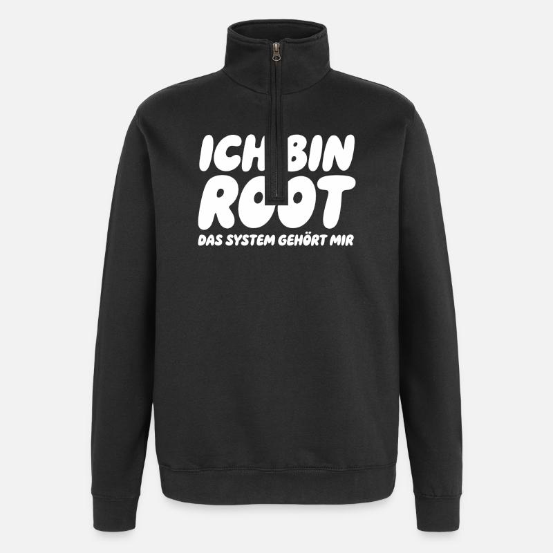 Je suis Root – Le système m’appartient - Sweat à zip 1/4 - noir