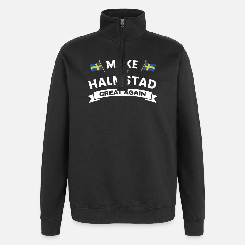 Halmstad City Pride Flags - Quarter-Zip Sweatshirt - black