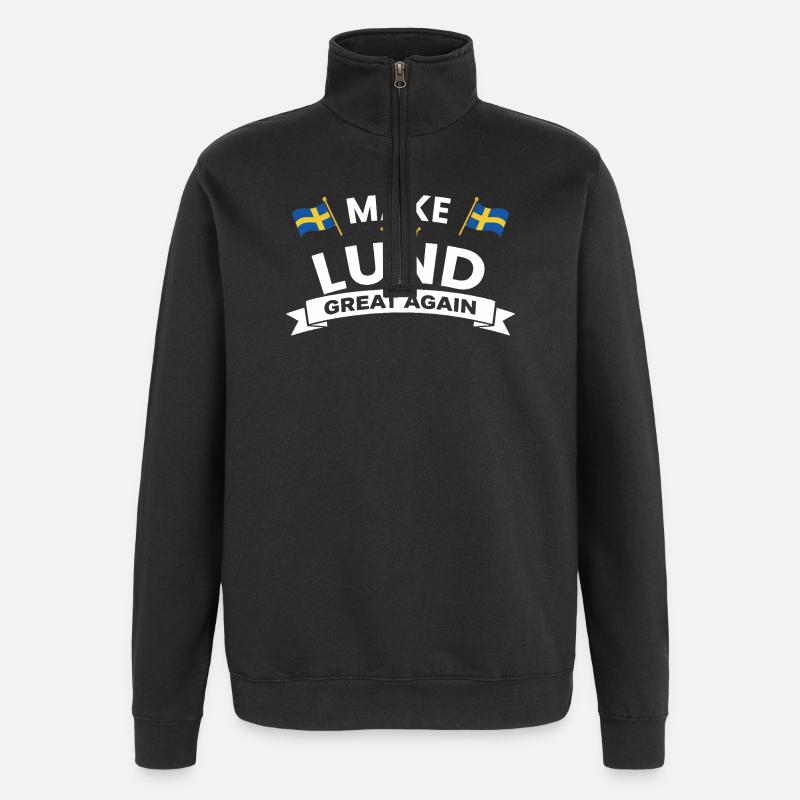 Lund City Pride Crest - Quarter-Zip Sweatshirt - black