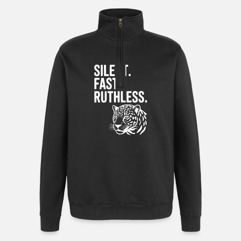 Silent. Fast. Ruthless. - Quarter-Zip Sweatshirt - black