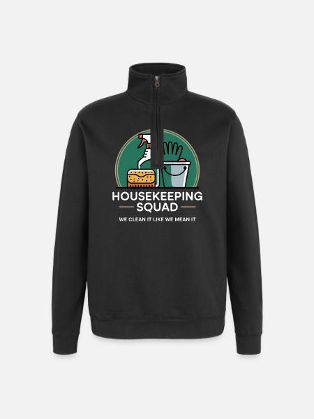 Funny Cleaning Design - Quarter-Zip Sweatshirt - black