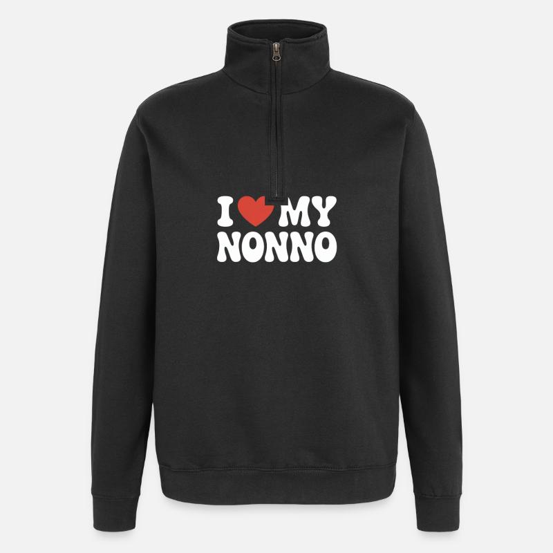 I love my nonno - Quarter-Zip Sweatshirt - black