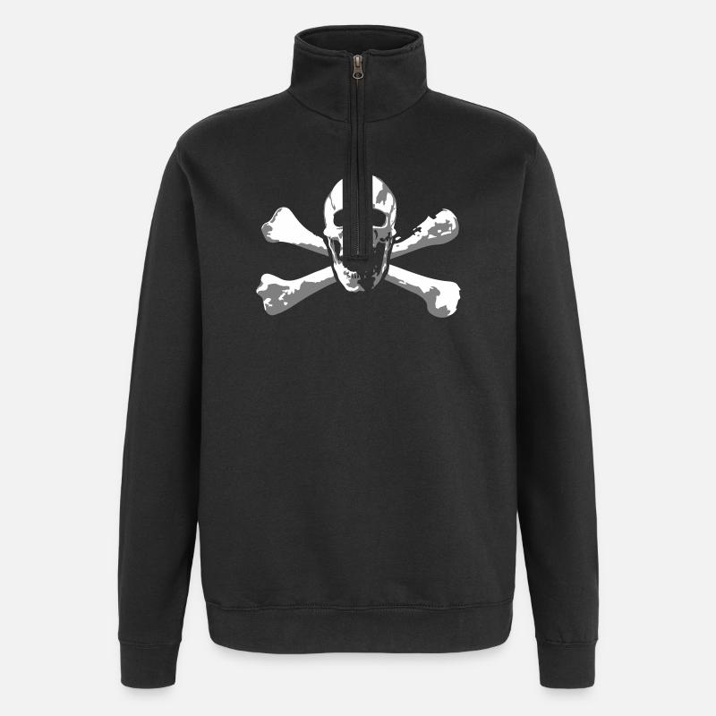 Skull & Bones - Sweat à zip 1/4 - noir