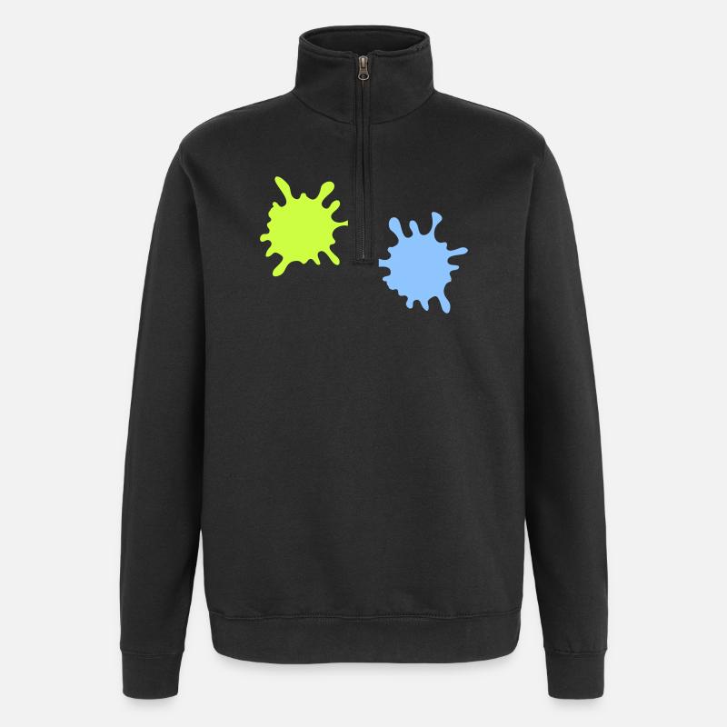 Neon Spritzer Splatter - Quarter-Zip-Sweatshirt - Schwarz