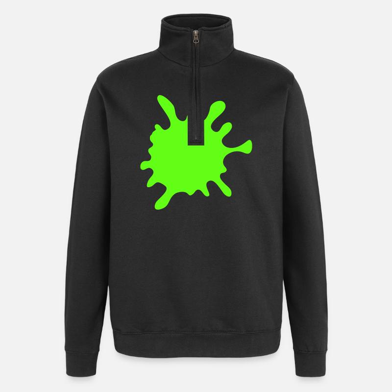 Neon Spritzer Splatter - Quarter-Zip-Sweatshirt - Schwarz