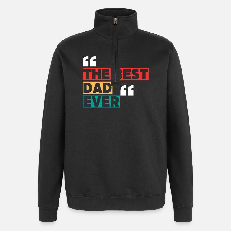 Der beste Vater - Quarter-Zip-Sweatshirt - Schwarz