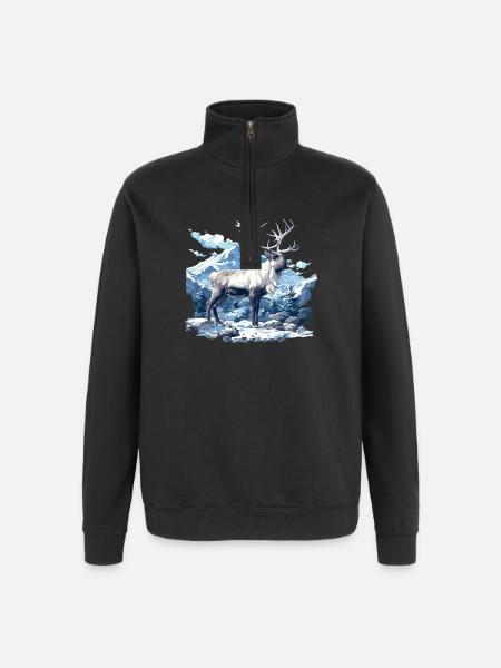 Reindeer Reindeer - Quarter-Zip Sweatshirt - black