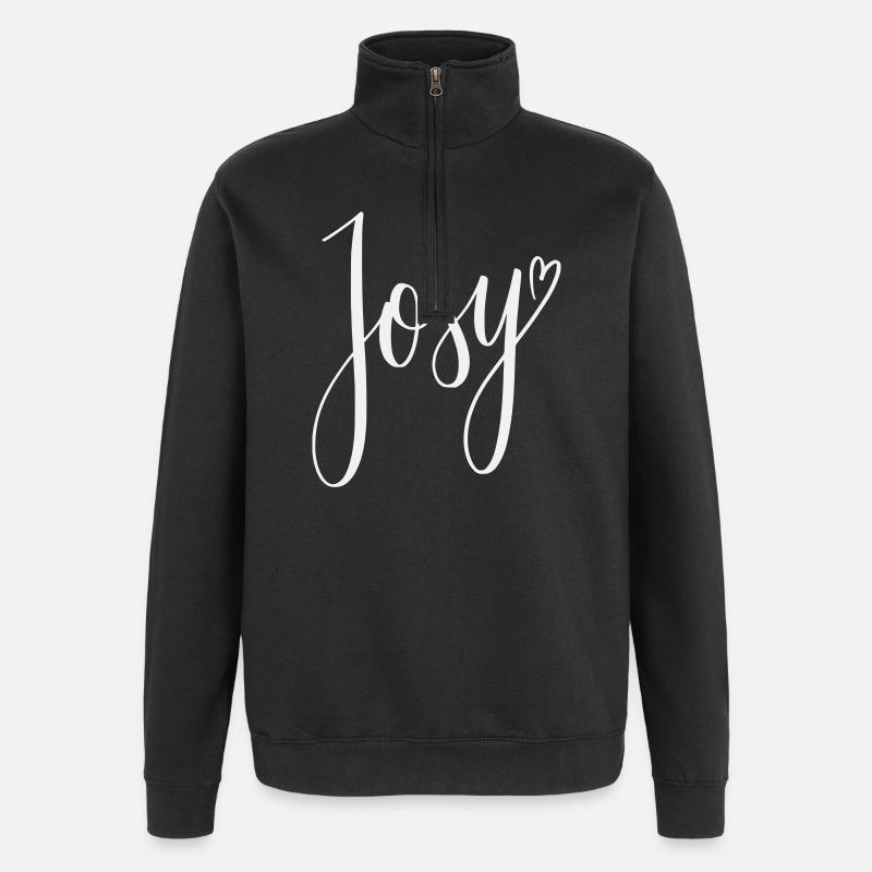 Josy Script Conception de cœurs - Sweat à zip 1/4 - noir