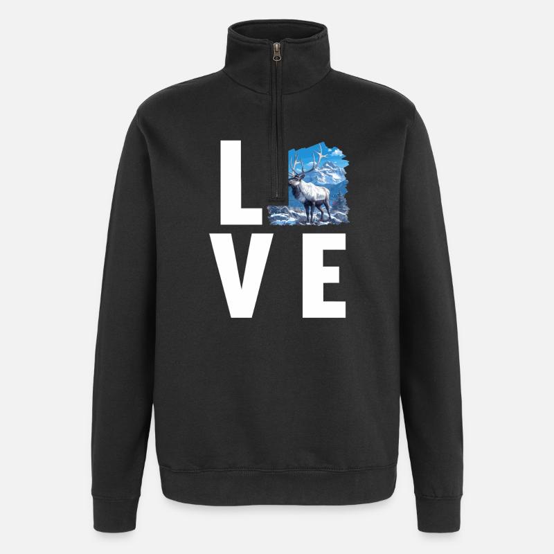 Rentiere Rentier - Quarter-Zip-Sweatshirt - Schwarz