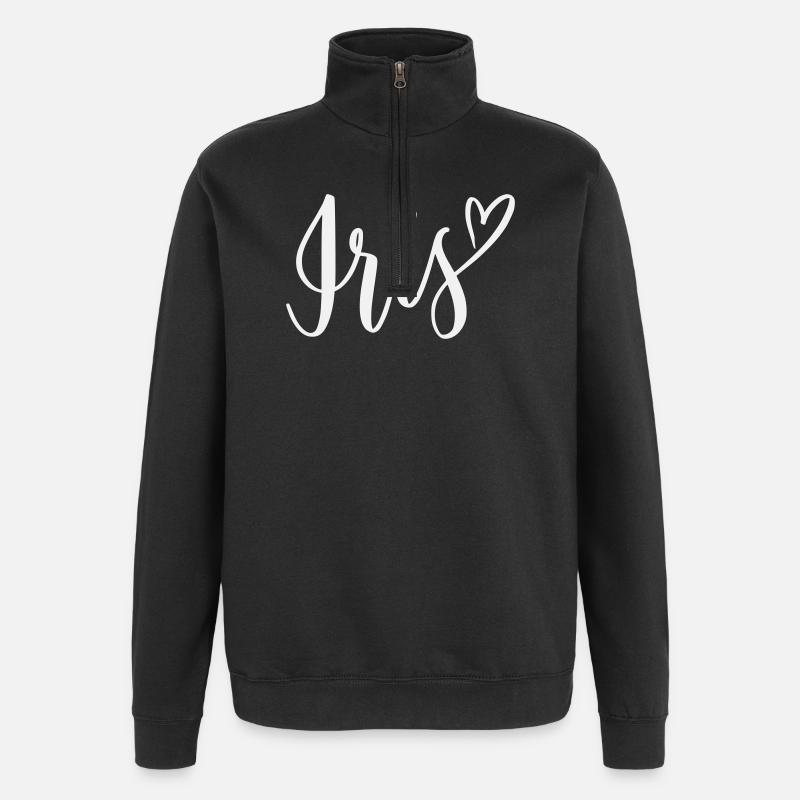 Iris Herz Schriftzug - Quarter-Zip-Sweatshirt - Schwarz