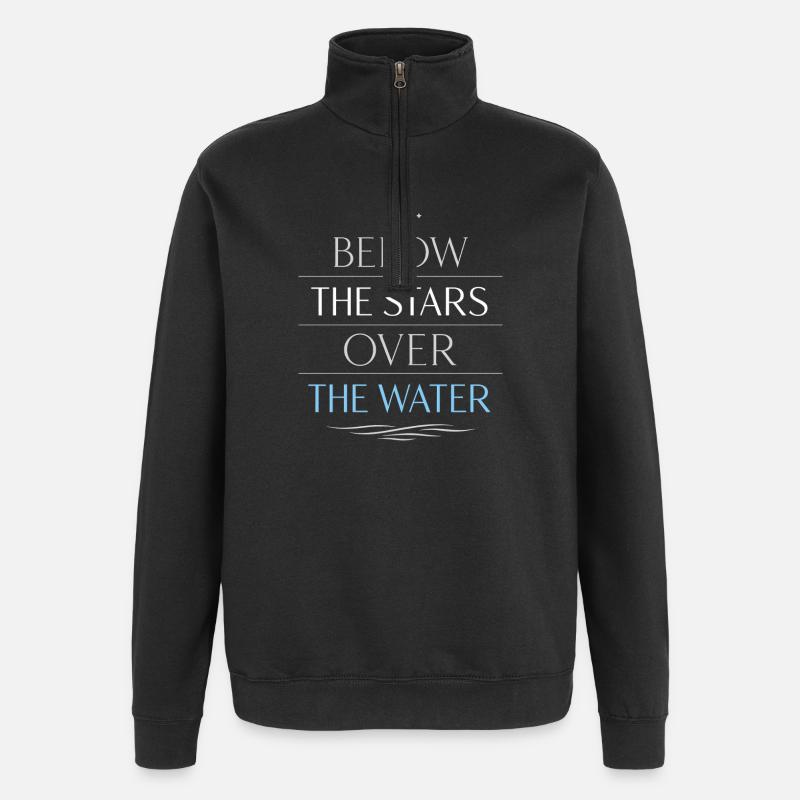 Nachtbootfahren Mit - Quarter-Zip-Sweatshirt - Schwarz