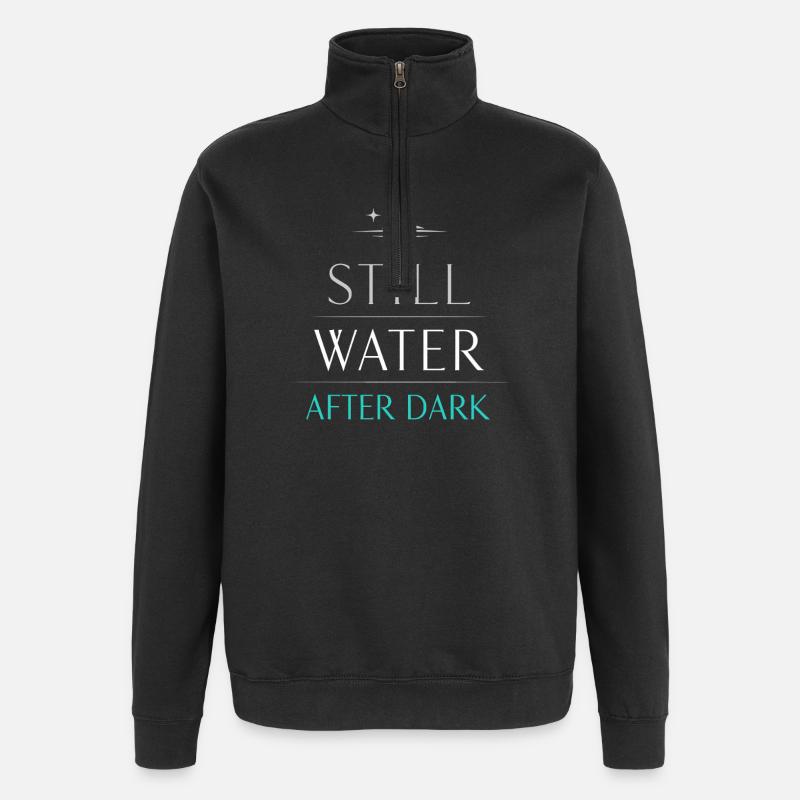 Night boating with - Quarter-Zip Sweatshirt - black