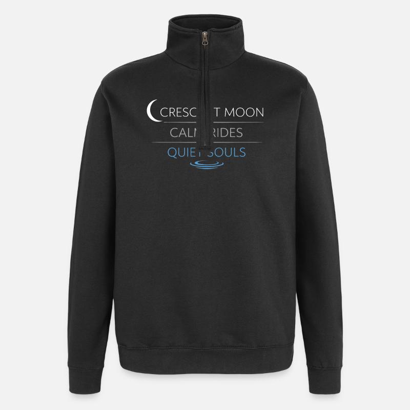 Night boating with - Quarter-Zip Sweatshirt - black