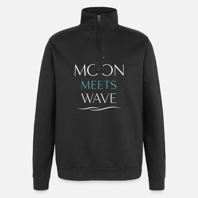 Night boating with - Quarter-Zip Sweatshirt - black