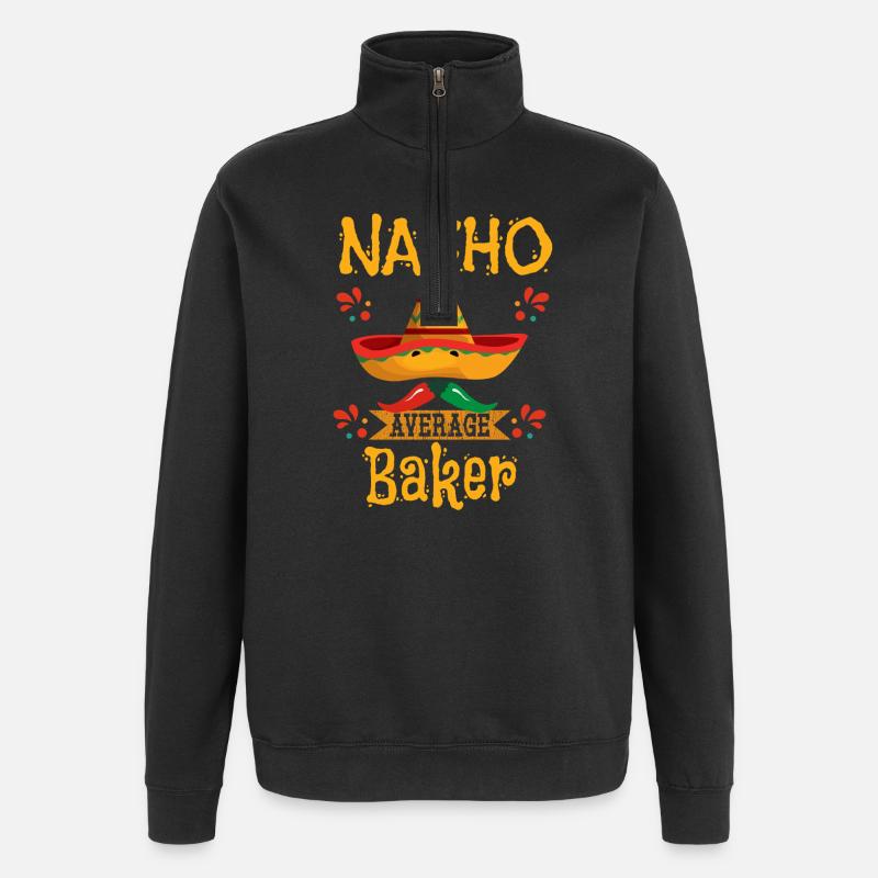Nacho Durchschnittlicher Bäcker - Quarter-Zip-Sweatshirt - Schwarz