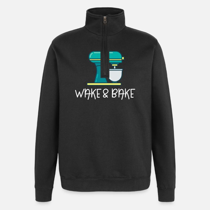 Réveillez-vous et cuisez - Sweat à zip 1/4 - noir