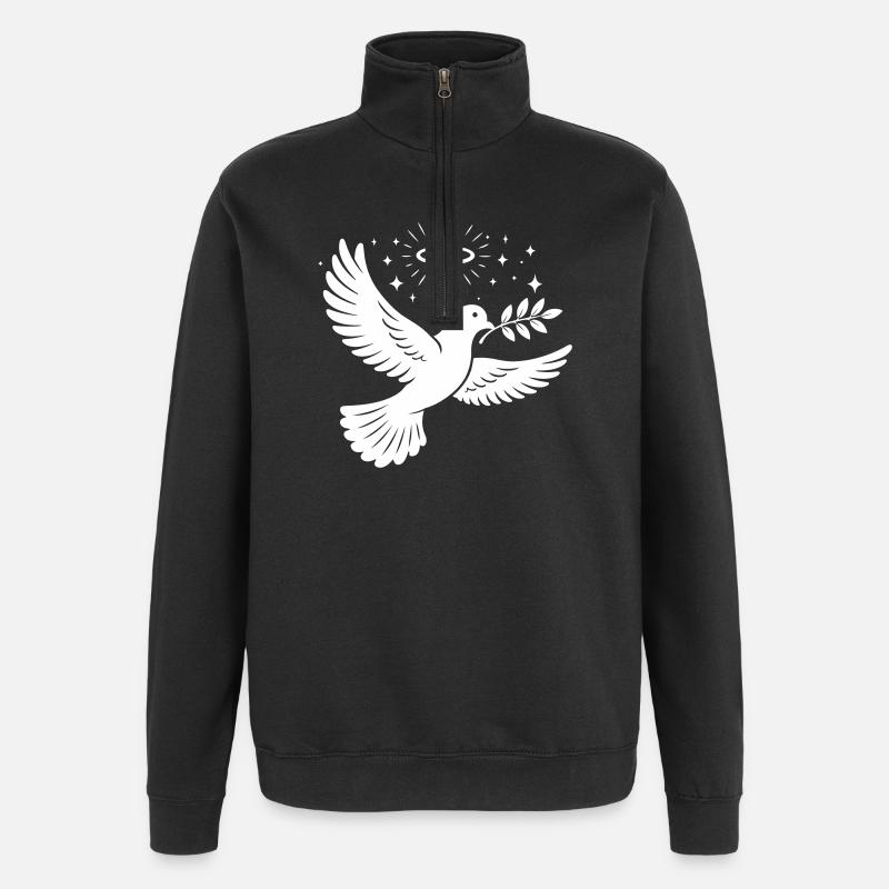 Taube Heilig Christlich - Quarter-Zip-Sweatshirt - Schwarz