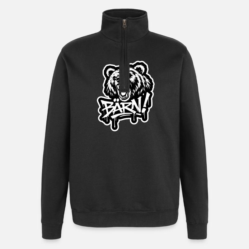 Graffiti Bern - Berner Bär - Bärn - Quarter-Zip-Sweatshirt - Schwarz