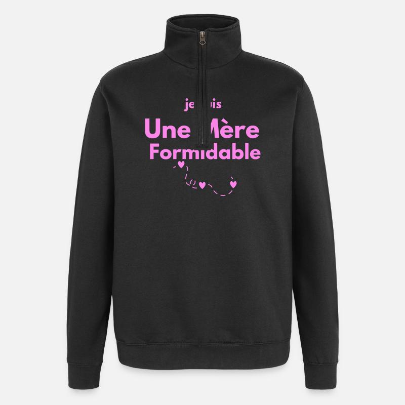 Beeindruckende Mutter - Quarter-Zip-Sweatshirt - Schwarz